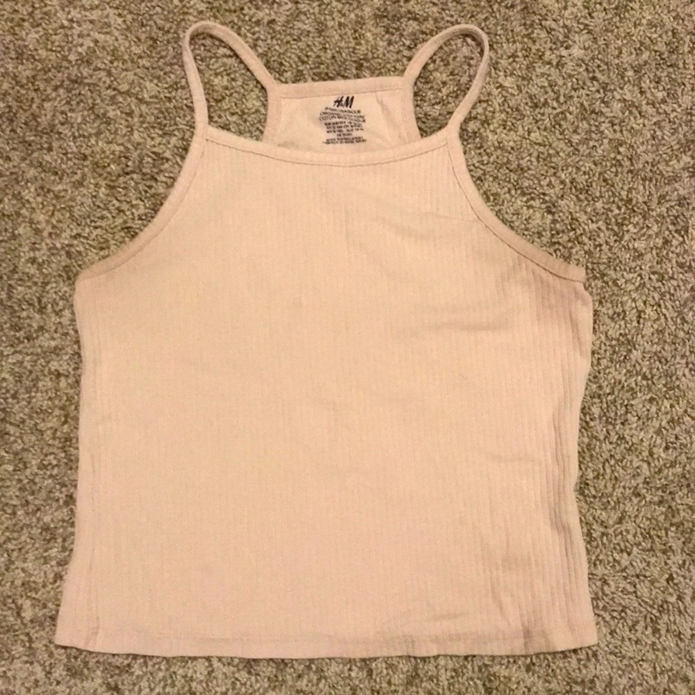 Pink cropped tank top